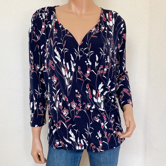 Charter Club Women's V Neck Belted Dress Blue Size 4X